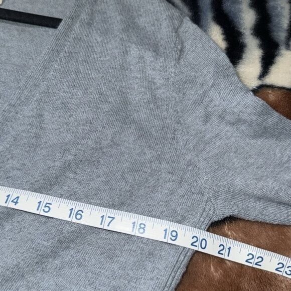 Gray Long Open Front Cardigan With Pockets Womens Size L - Picture 7 of 8